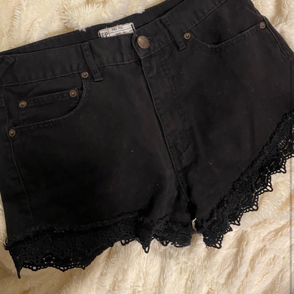 Free people lace black shorts! Bohemian chic! - Picture 3 of 4
